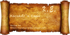 Kecskés Emma névjegykártya