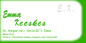 emma kecskes business card